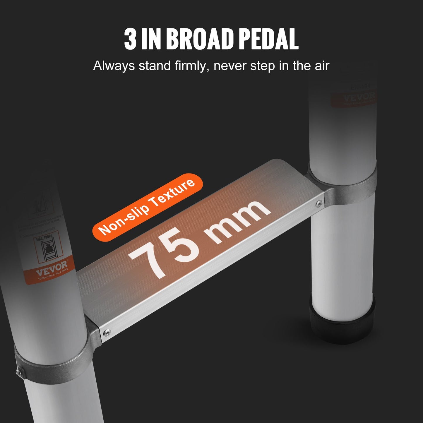 Teleskopstege Aluminium Förlängning Steg 15 fot Multi-purpose Portable