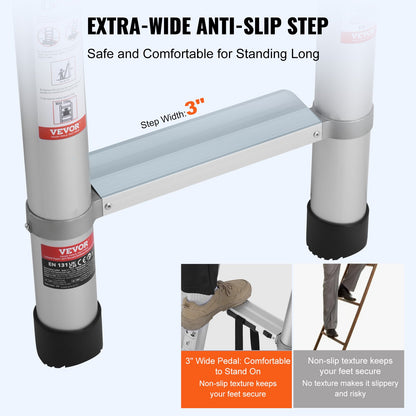 Teleskop-Ausziehleiter 20,3 Fuß, Multi-Button-Einzug, 419 Pfund