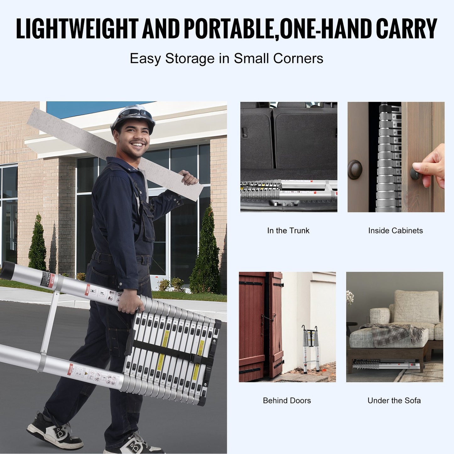 Teleskop-Ausziehleiter 20,3 Fuß, Multi-Button-Einzug, 419 Pfund