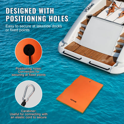 Lily Pad Floating Mat, Large 9x6 FT Floating Water Pad, 3-Layer Floating Dock for Adults Kids, 1.3" Thick Tear-Resistant XPE Foam Raft, Floating Island for Lake, Pool, Ocean, Beach, and Boating
