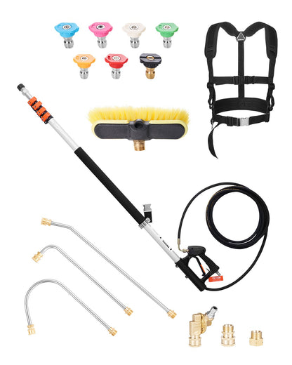 High pressure washer telescopic wand 21 feet brush head telescopic spray wand