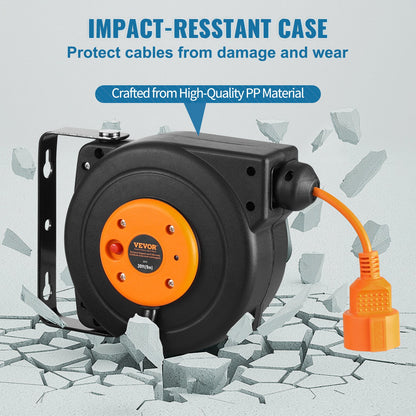 Einziehbare Verlängerungskabeltrommel Elektrische Kabeltrommel 9 m 1000W 1 m Einsteckkabel