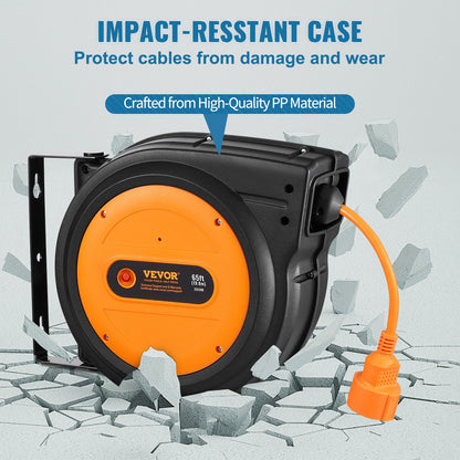 Einziehbare Verlängerungskabeltrommel Netzkabeltrommel 19m 1600W 1m Einführungskabel