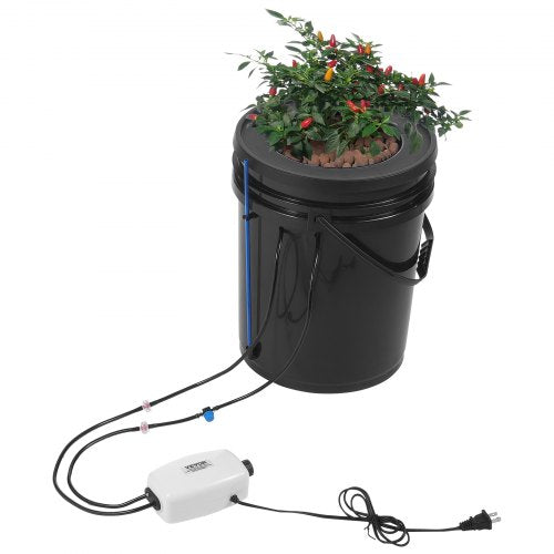 DWC Hydroponics Grow System Deep Water Culture with Top Drip 1 Bucket 5Gal