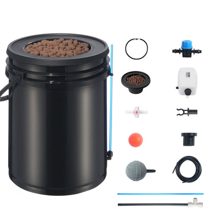 DWC Hydroponics Grow System Deep Water Culture with Top Drip 1 Bucket 5Gal