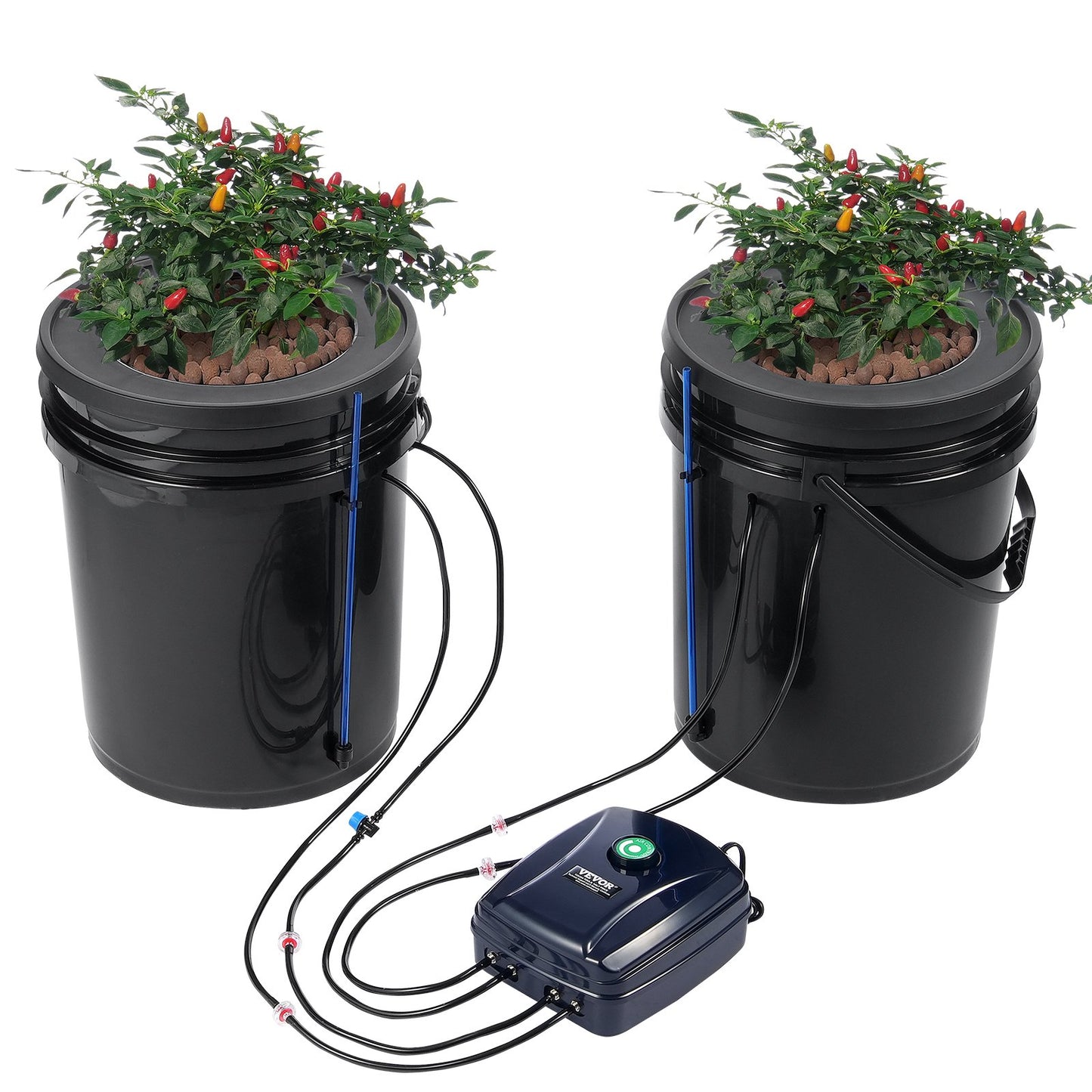 DWC Hydroponics Grow System Deep Water Culture mit Top Drip 2 Eimer