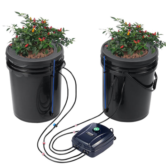 DWC Hydroponics Grow System Deep Water Culture mit Top Drip 2 Eimer