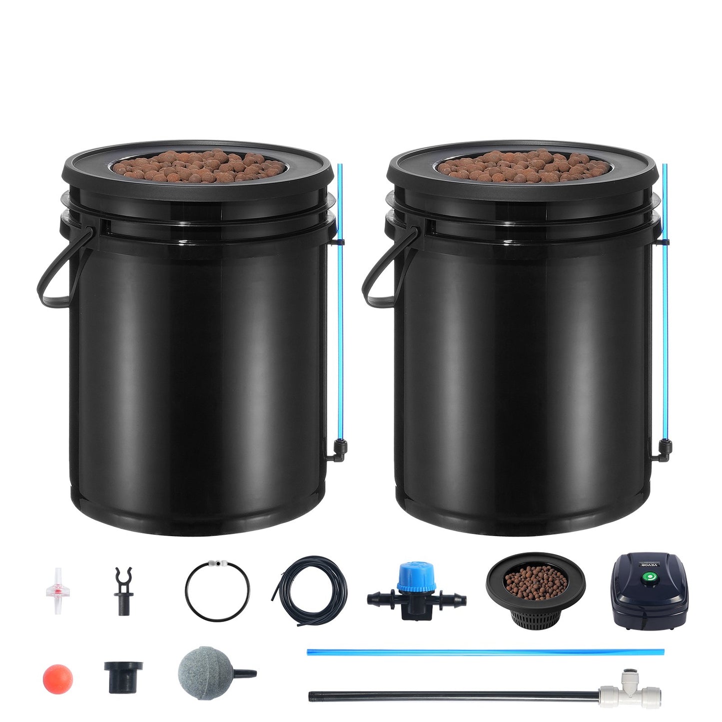 DWC Hydroponics Grow System Deep Water Culture mit Top Drip 2 Eimer