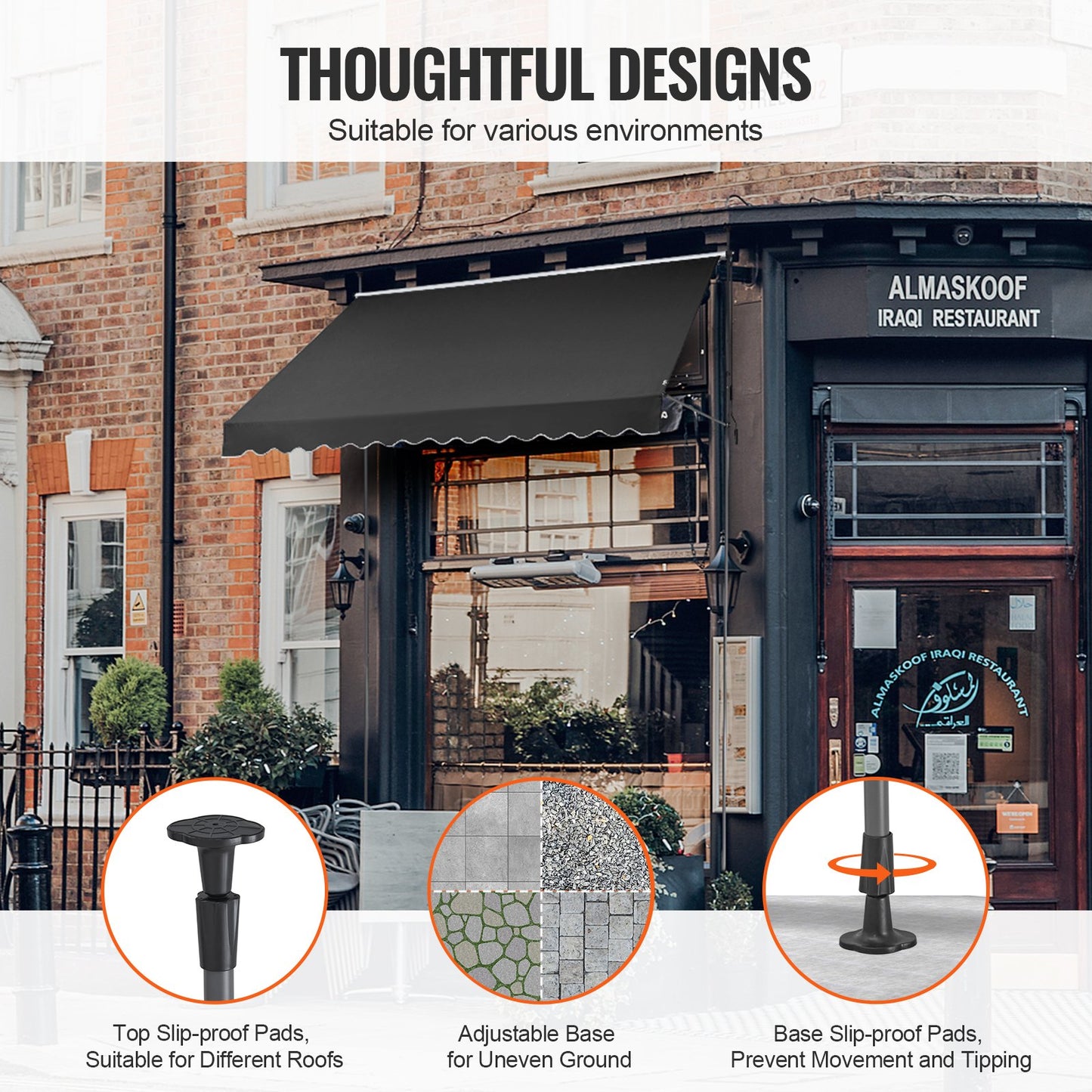 138x47" uteplatsmarkis Infällbar altantak Sunsetter med vev