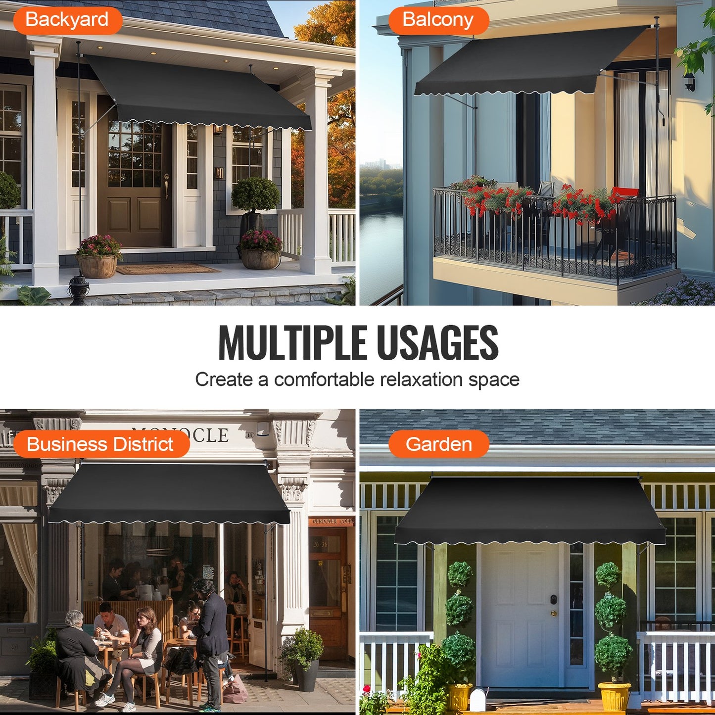 138x47" uteplatsmarkis Infällbar altantak Sunsetter med vev