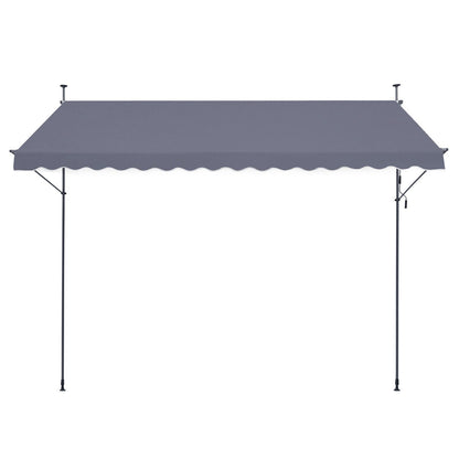 157x47" Terrassenmarkise Einziehbare Markisen-Sonnenschutzabdeckung mit Kurbel