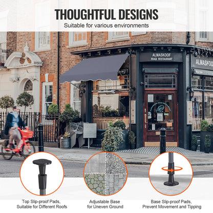 59x47" uteplatsmarkis Infällbar markis solskyddsskydd med vev