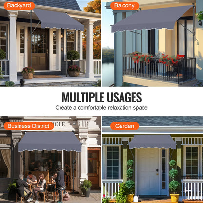 59x47" uteplatsmarkis Infällbar markis solskyddsskydd med vev