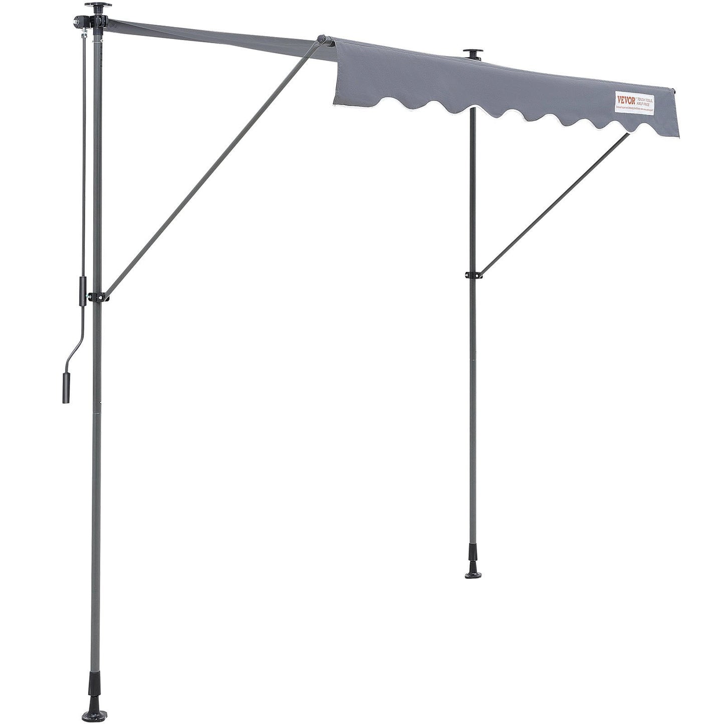 Manuell einziehbare Markise, 78 Zoll einziehbarer Terrassenmarkisen-Sonnenschutz, verstellbares Markisendach für Terrassentürfenster mit 39 Zoll Sonnenschutzvorhang für Hinterhof, Garten, Balkon