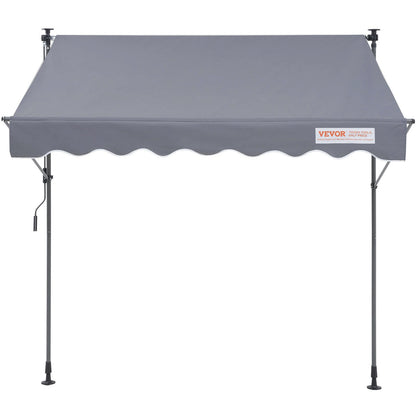 Manuell einziehbare Markise, 78 Zoll einziehbarer Terrassenmarkisen-Sonnenschutz, verstellbares Markisendach für Terrassentürfenster mit 39 Zoll Sonnenschutzvorhang für Hinterhof, Garten, Balkon