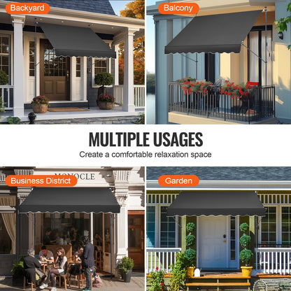 98x47" Terrassenmarkise Einziehbares Terrassendach Sunsetter mit Kurbel