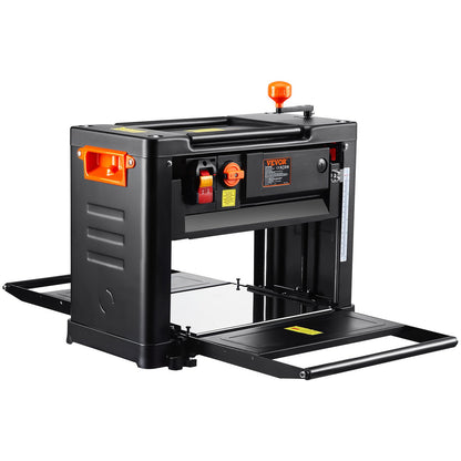 Abricht- und Dickenhobelmaschine mit zwei Geschwindigkeiten, 33 cm Breite, Tischhobel, drei Klingen, 15 Ampere, 2000 W, leistungsstarker Motor, 30 cm erweiterter Zufuhrtisch, geräuscharm für