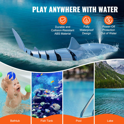 Remote Control Shark Toy 2.4GHz High Speed RC Boat for Kids Adults Gift