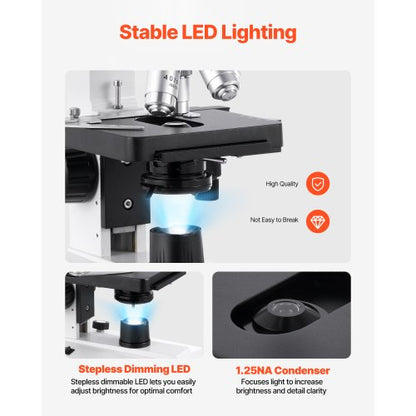 Binokular Compound Mikroskop Kit 40-5000X Dubbelstegs Tvåstegs Okularuppsättning |  EU