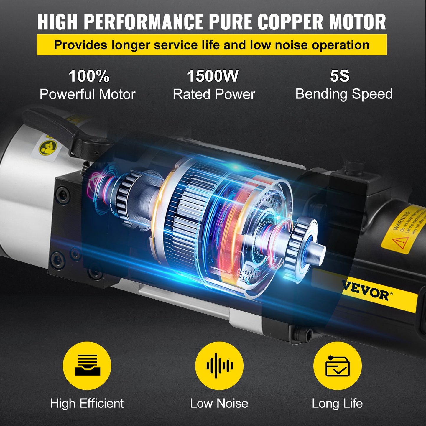 1500 W elektrischer hydraulischer Bewehrungsbieger für bis zu 1 Zoll #8 (10-25 mm) Bewehrungsstahl