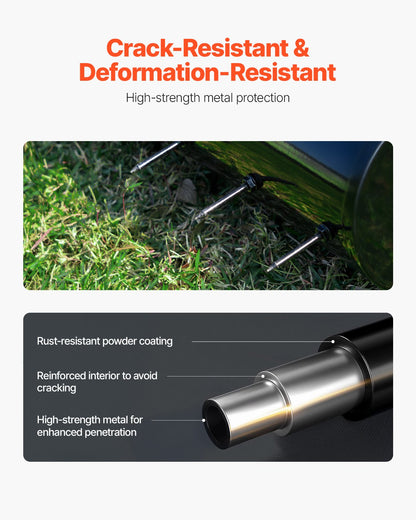 Rolling Lawn Aerator 18" Heavy Duty manuell rullande Aerator Lawn Black