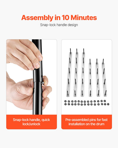 Rolling Lawn Aerator 18" Heavy Duty manuell rullande Aerator Lawn Black