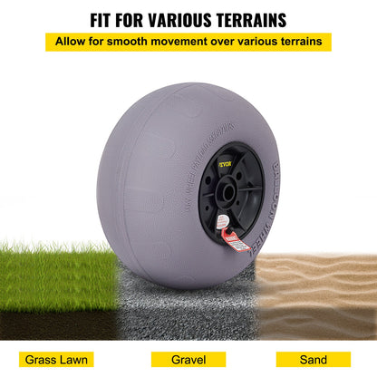 Beach Balloon Wheels, 13" ersättningssanddäck, TPU Cart-däck för Kayak Dolly, Kanotvagn och Buggy med gratis luftpump, 2-pack
