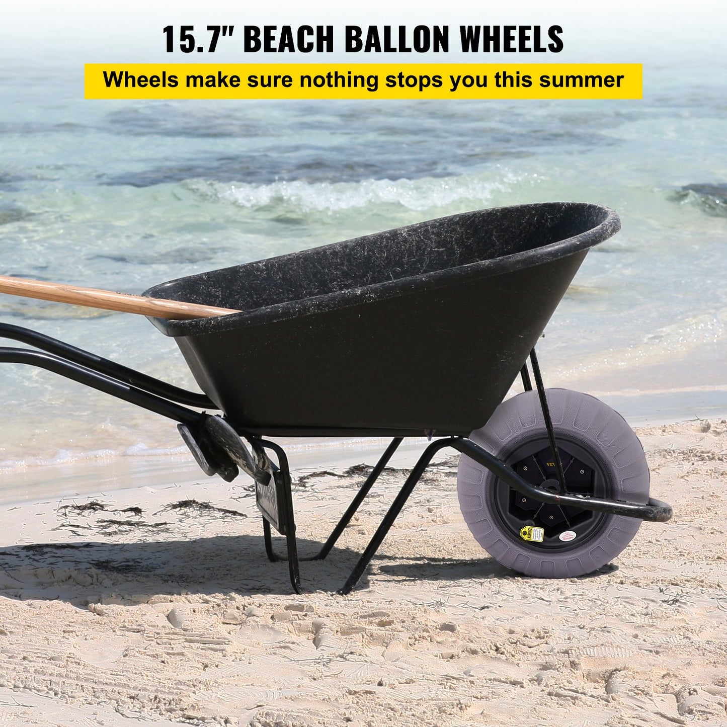 Beach Balloon Wheels, 15,7 Zoll Ersatz-Sandreifen, TPU-Wagenreifen für Kajakwagen, Kanuwagen und Buggy mit kostenloser Luftpumpe, 2er-Pack
