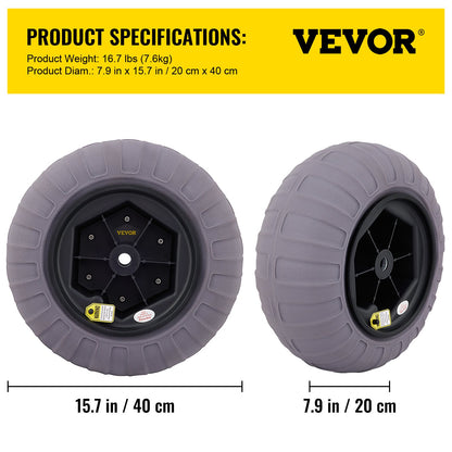 Beach Balloon Wheels, 15,7 Zoll Ersatz-Sandreifen, TPU-Wagenreifen für Kajakwagen, Kanuwagen und Buggy mit kostenloser Luftpumpe, 2er-Pack