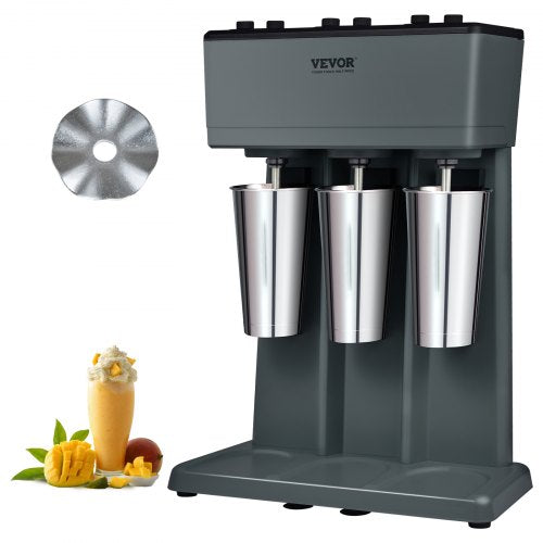 Milkshake Maker, 375W x 3 Electric Milkshake Machine, Triple Heads Drink Mixer Blender Machine, 3-Speed Milkshake Mixer with 3 x 820 ml Stainless Steel Cups, for Commercial and Home
