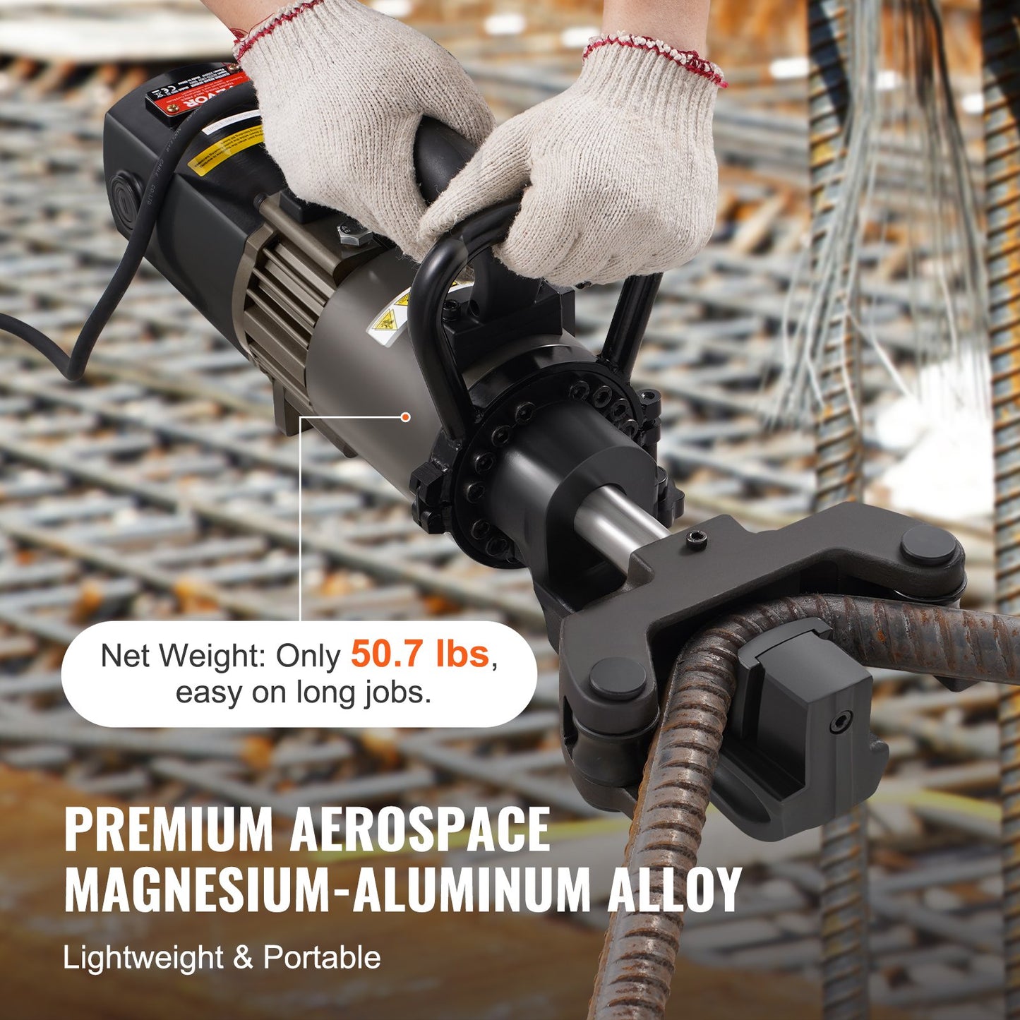 2000W Electric Hydraulic Rebar Bender up to 1.26 inch (20-32 mm) rebar