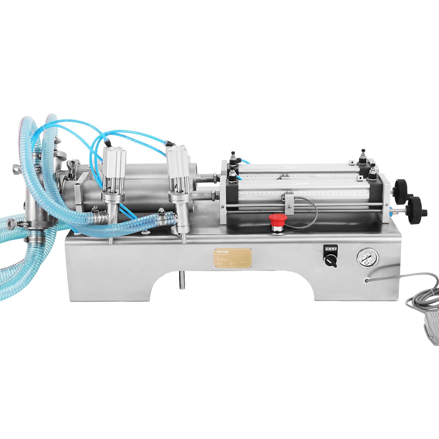 100-1000ml pneumatisk vätskepåfyllningsmaskin Två munstycken Flaskfyllare för vätskejuice Filler för vätska