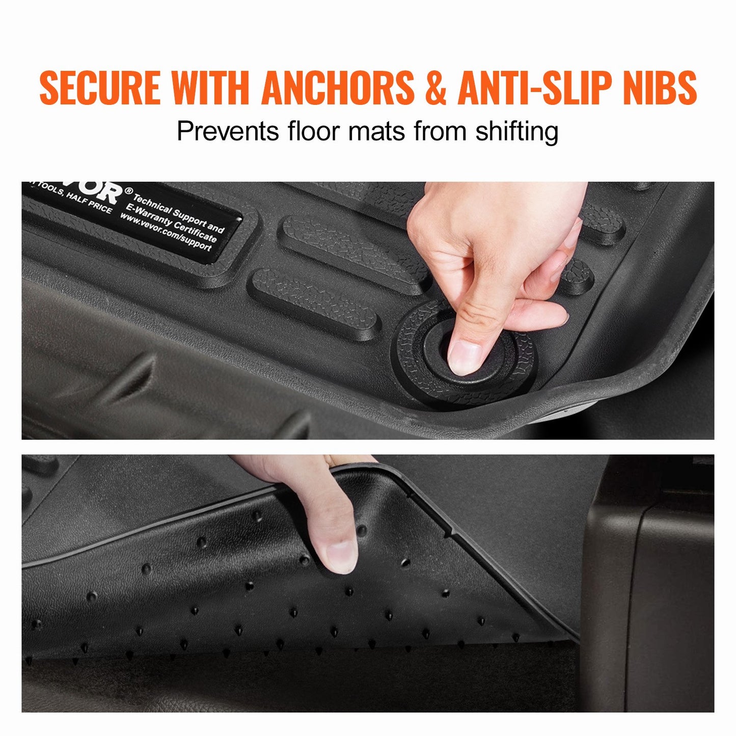 Automotive Floor Mats, Fits for Honda CR-V (Hybrid Models) 2017-2022, 3 pcs Front and 2nd Row Liners, All Weather Custom Fit TPE Vehicle Floor Mats, Easy to Clean Floor Liners for SUV, Black