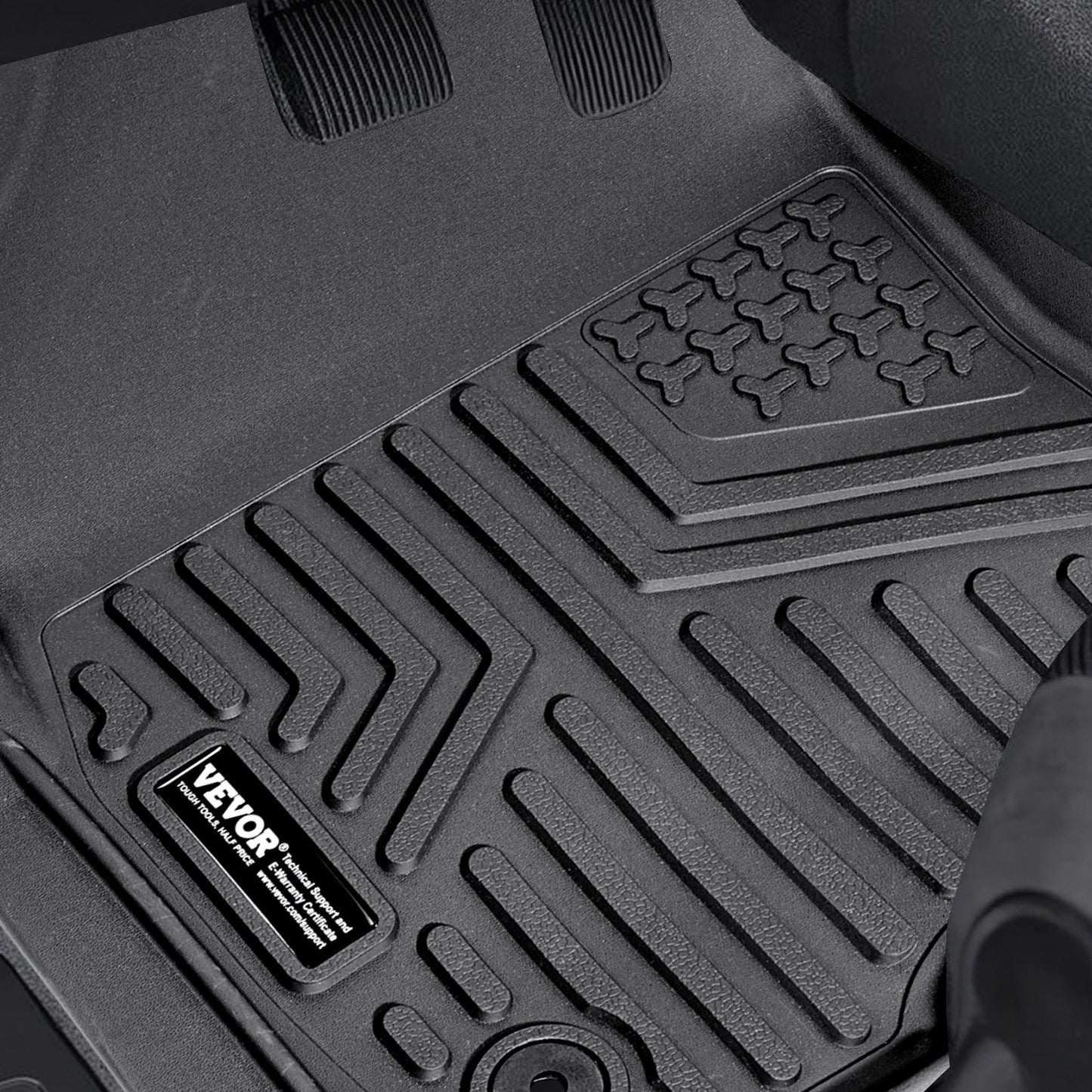 Automotive Floor Mats, Fits for Honda CR-V (Hybrid Models) 2017-2022, 3 pcs Front and 2nd Row Liners, All Weather Custom Fit TPE Vehicle Floor Mats, Easy to Clean Floor Liners for SUV, Black