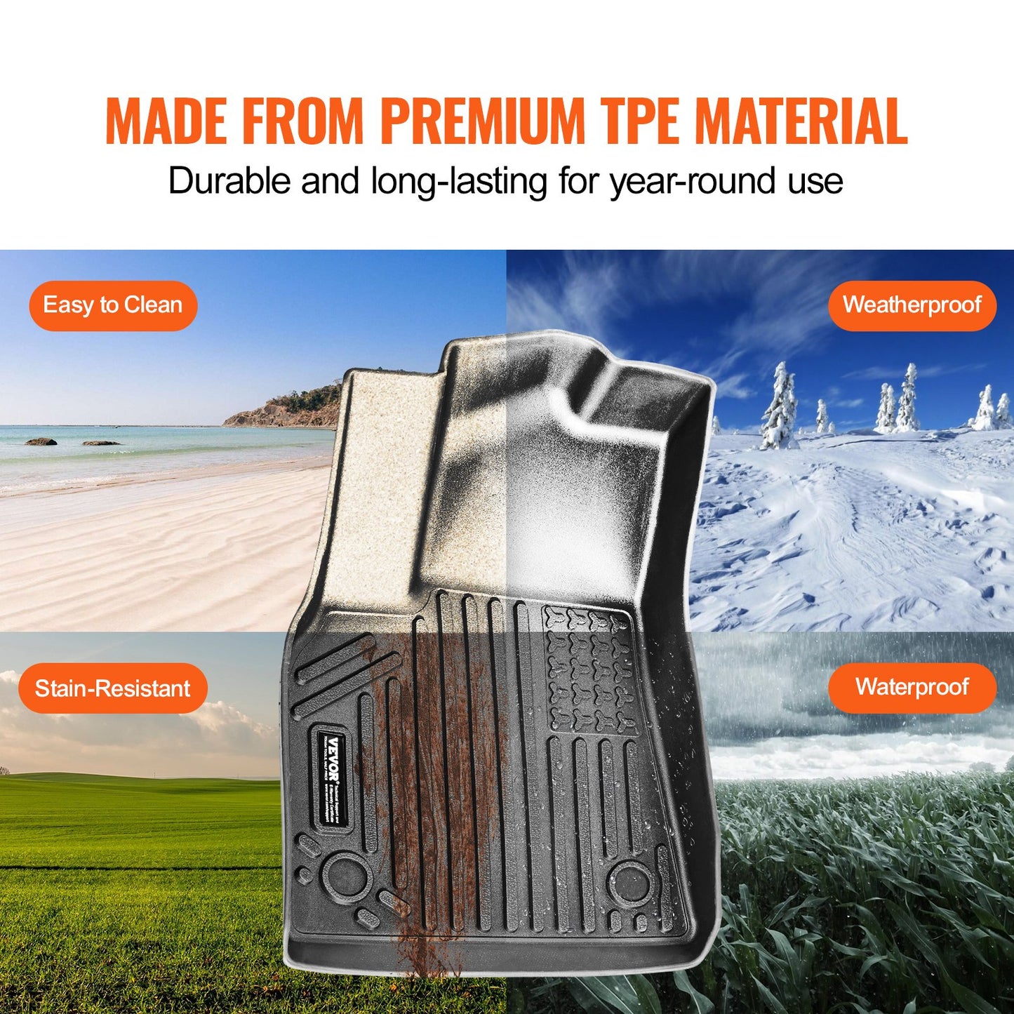 Automotive Golvmattor Passar för Tesla Model Y 2021-2024 3 st TPE liners