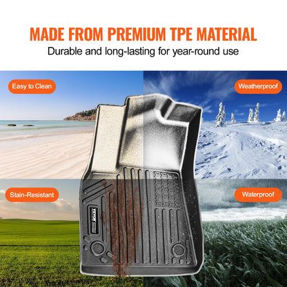 Automotive Golvmattor Passar för Tesla Model Y 2021-2024 3 st TPE liners