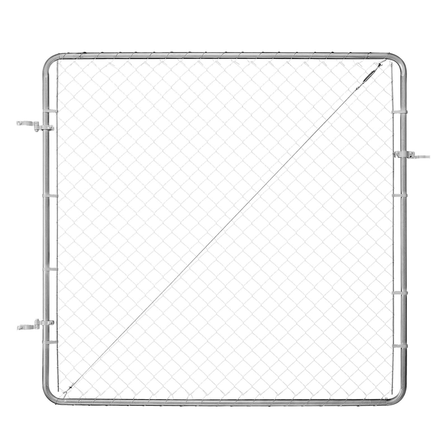 Chain Link Fence Gate, 70 x 72 in, Adjustable Chain Link Fence Panel, Fit 3 ft (W) x 4 ft (H) Garden Fence Gate Opening, Rust-Resistant Galvanized Fencing Gate for Farm Posts Not Included