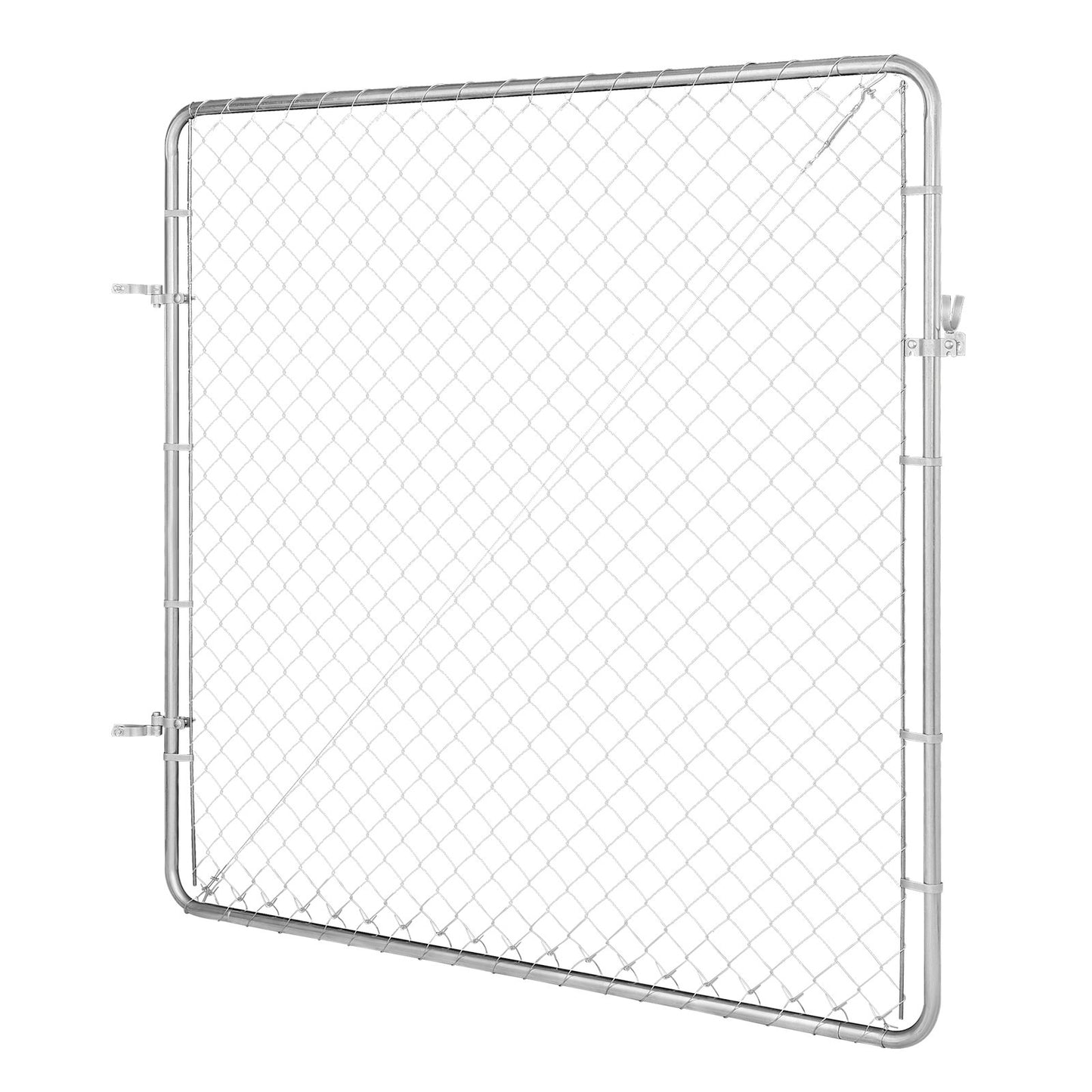 Chain Link Fence Gate, 70 x 72 in, Adjustable Chain Link Fence Panel, Fit 3 ft (W) x 4 ft (H) Garden Fence Gate Opening, Rust-Resistant Galvanized Fencing Gate for Farm Posts Not Included
