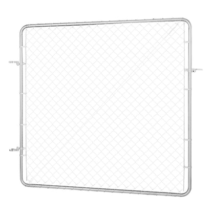 Chain Link Fence Gate, 70 x 72 in, Adjustable Chain Link Fence Panel, Fit 3 ft (W) x 4 ft (H) Garden Fence Gate Opening, Rust-Resistant Galvanized Fencing Gate for Farm Posts Not Included