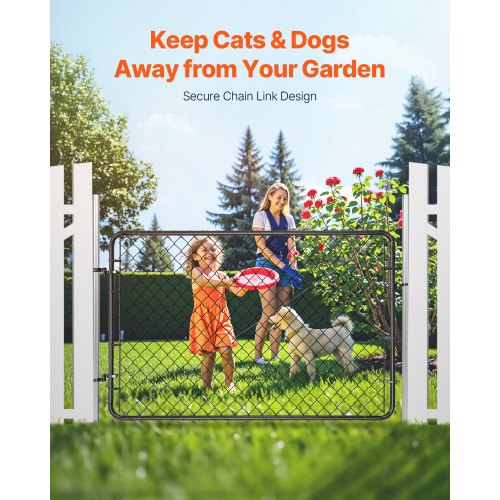 Chain Link Fence Gate Fits 2.2-6 ft x 6 ft Garden Gate Posts Not Included | EU