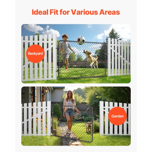Chain Link Fence Gate Fits 2.2-6 ft x 6 ft Garden Gate Posts Not Included | EU