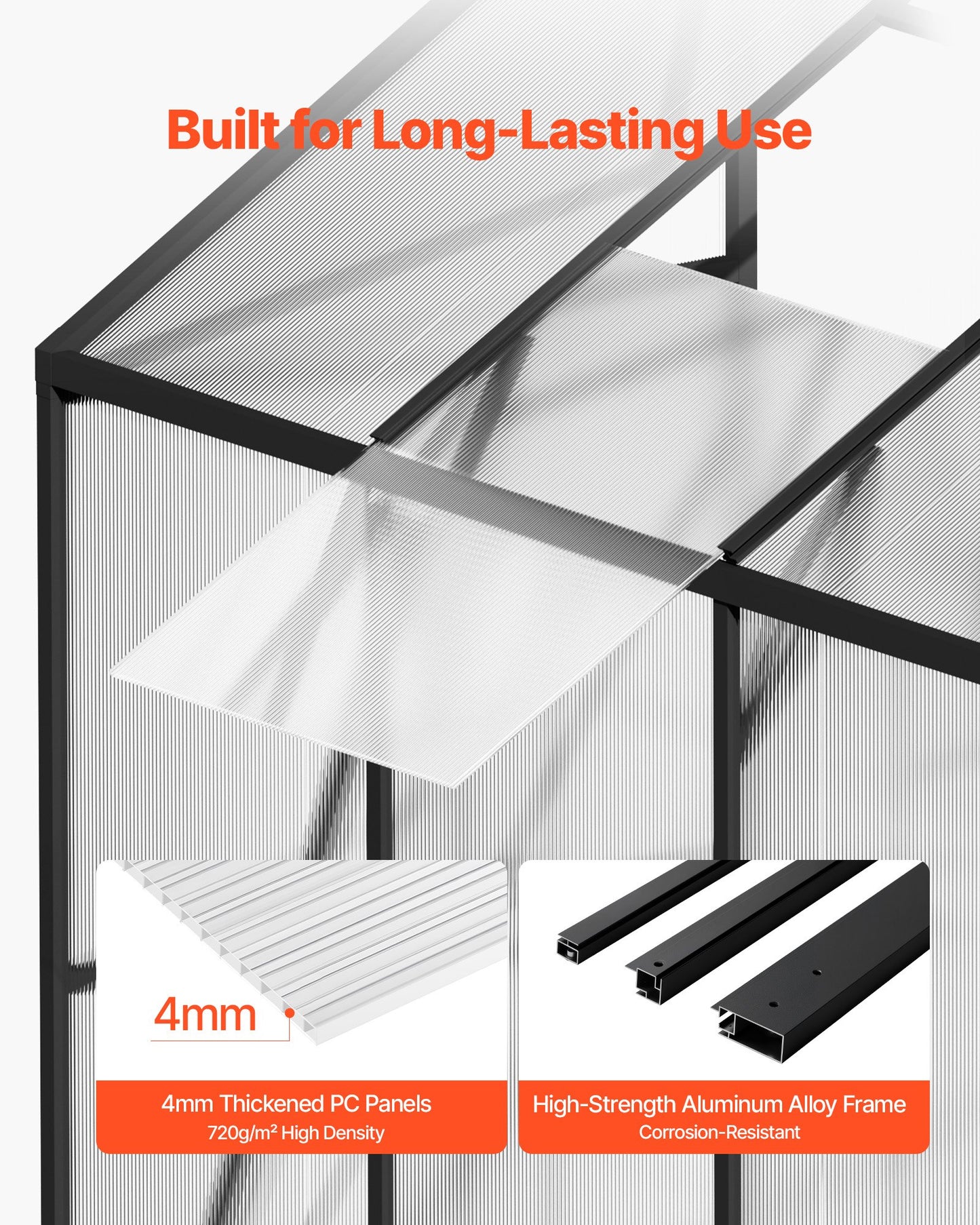 8 x 14 FT Polycarbonate Greenhouse, Heavy Duty Outdoor Green House with Adjustable Vent & Push-Pull Lockable Door, Quick Setup, Aluminum Frame Walk-in Greenhouse Sunroom for Outside Garden Lawn