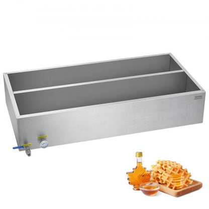 Maple Syrup Evaporator Pan, 47 Gallon, 683 Cups of 8.8oz Maple Syrup, Flat Evaporator Pan with Thermometer, 1 Valve and 3 Heating Methods, Stainless Steel Maple Syrup Pan for Home, Outdoor