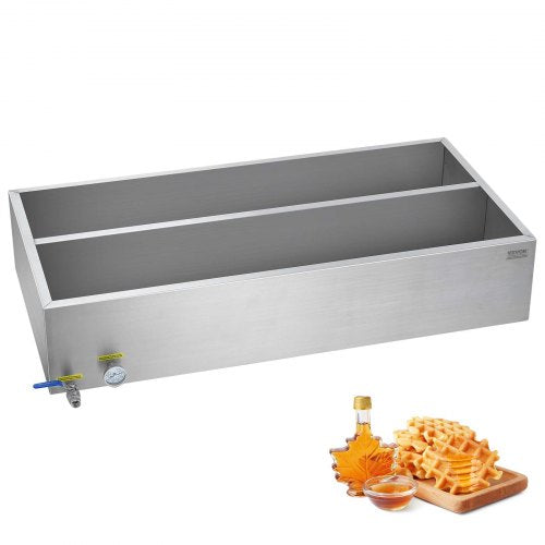 Maple Syrup Evaporator Pan, 47 Gallon, 683 Cups of 8.8oz Maple Syrup, Flat Evaporator Pan with Thermometer, 1 Valve and 3 Heating Methods, Stainless Steel Maple Syrup Pan for Home, Outdoor