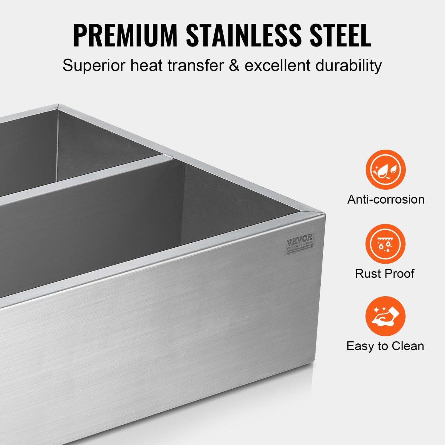 Maple Syrup Evaporator Pan, 47 Gallon, 683 Cups of 8.8oz Maple Syrup, Flat Evaporator Pan with Thermometer, 1 Valve and 3 Heating Methods, Stainless Steel Maple Syrup Pan for Home, Outdoor