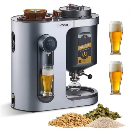 Automatic Home Beer Brewer, 3.43 Gal All-in-One Home Brew Machine, 1500W Power Electric Beer Maker Machine with Mash Boil Device, 304 Stainless Steel Inner Tank, Auto Temp & Pressure Control