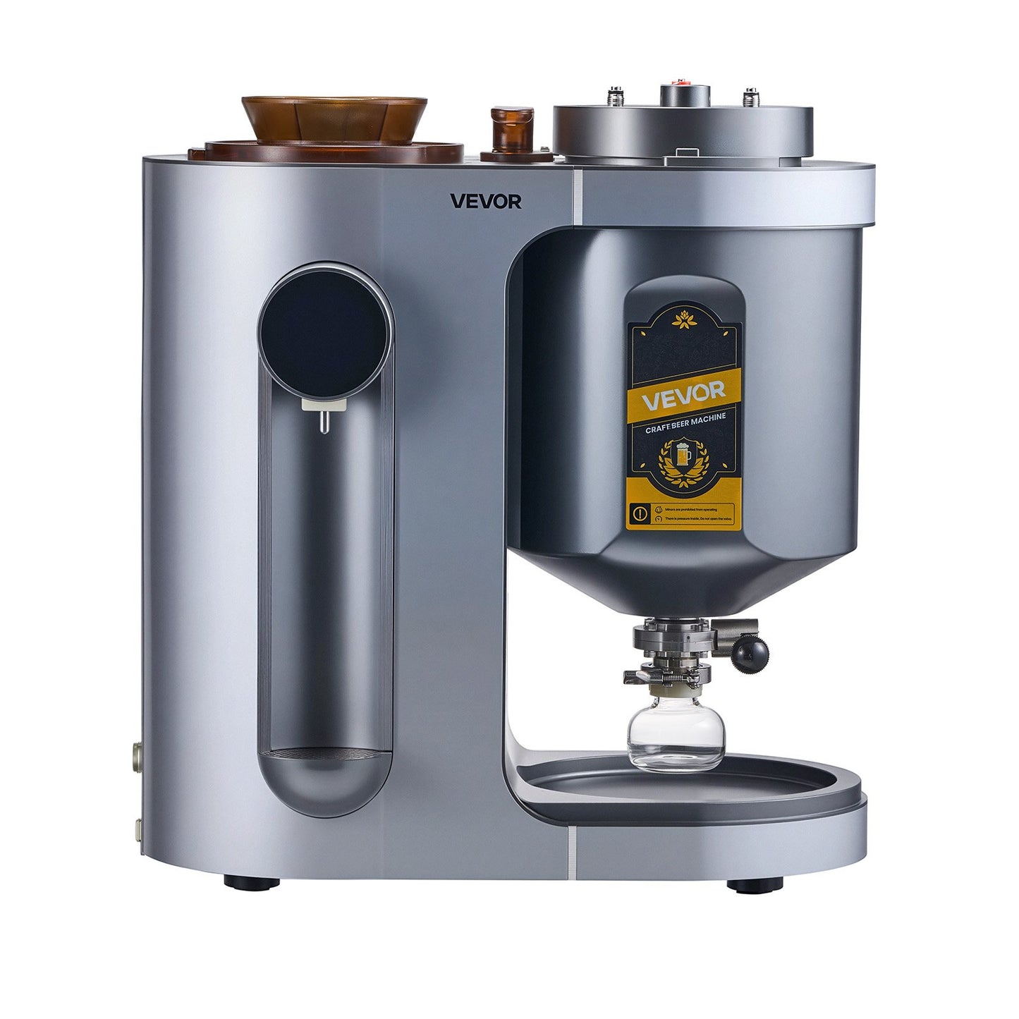 Automatic Home Beer Brewer, 3.43 Gal All-in-One Home Brew Machine, 1500W Power Electric Beer Maker Machine with Mash Boil Device, 304 Stainless Steel Inner Tank, Auto Temp & Pressure Control