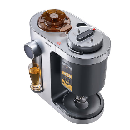 Automatic Home Beer Brewer, 3.43 Gal All-in-One Home Brew Machine, 1500W Power Electric Beer Maker Machine with Mash Boil Device, 304 Stainless Steel Inner Tank, Auto Temp & Pressure Control