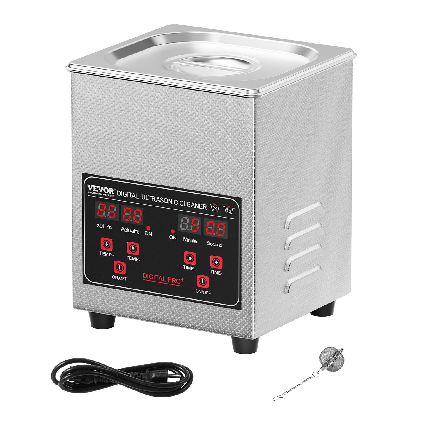 1.3L Ultrasonic Cleaner 50W Cleaning Machine Timer Basket &amp; Heater 40kHz