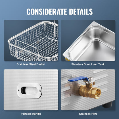 15L Ultrasonic Cleaner with Heating Timer and Digital Sound Machine